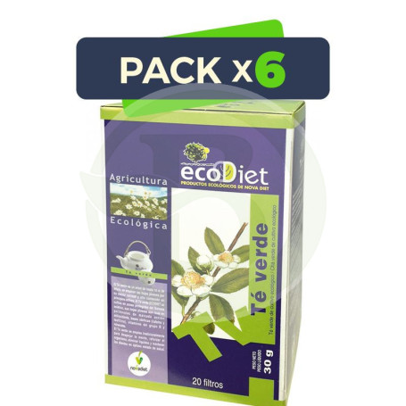 Pack 6x Ecodiet Té Verde Bio 20 Filtros Nova Diet