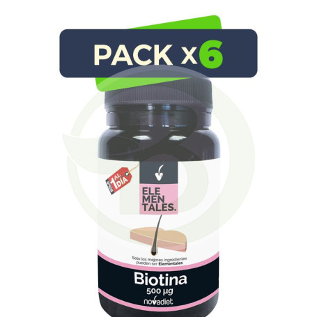 Pack 6x Biotina 500Mcg. 120 Comprimidos Nova Diet