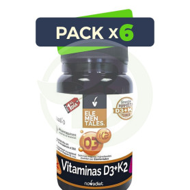 Pack 6x Vitaminas D3+K2 60 Cápsulas Nova Diet