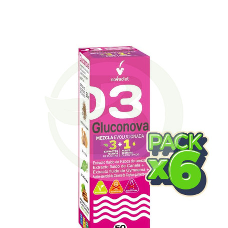 Pack 6x Gluconova + Aceite Esencial De Canela 50 Ml Nova Diet