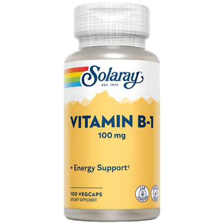Vitamina B1 100Mg 100 Cápsulas Vegetales Solaray