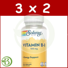 Pack 3x2 Vitamina B1 100Mg 100 Cápsulas Vegetales Solaray