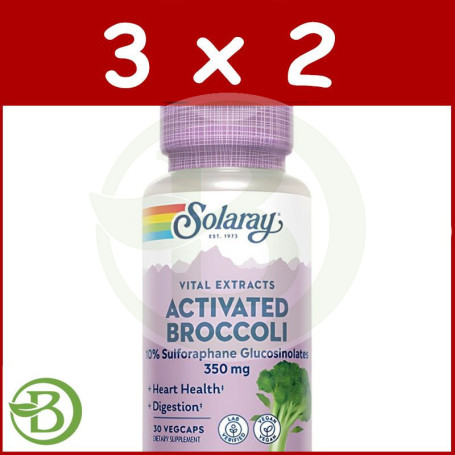 Pack 3x2 Activated Broccoli Seed 30 Capsulas Solaray