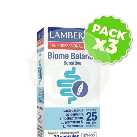 Pack 3x Biome Balance Sensitive (Sensible) 30 Cápsulas Lamberts
