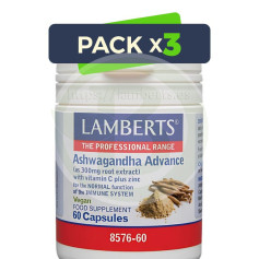 Pack 3x Ashwagandha Advance 60 Capsulas Lamberts