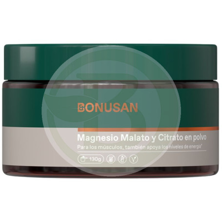 Magnesio, Malato y Citrato en Polvo 130 Gr Bonusan