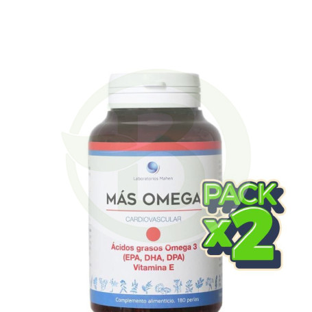 Pack 2x Mas Omega Punto Rojo 180 Perlas Mahen