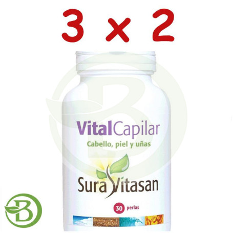 Pack 3x2 Vitalcapilar 30 Perlas Sura Vitasan