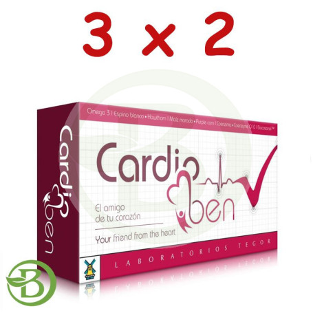 Pack 3x2 Cardioben 60 Cápsulas Tegor Pack 3x2 Cardioben 60 Cápsulas Tegor