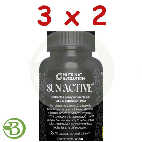 Pack 3x2 Sun Active 30 Capsulas Nutrinat Evolution