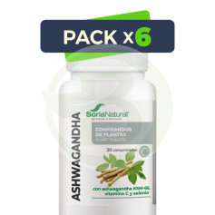 Pack 6x Ashwagandha 30 Comprimidos Soria Natural