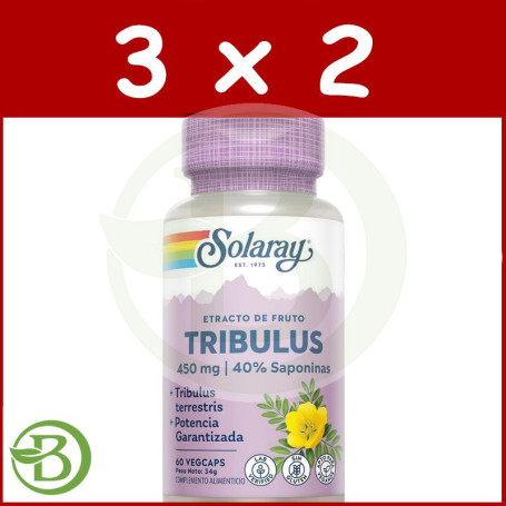 Pack 3x2 Tribulus 450Mg. 60 Cápsulas Solaray