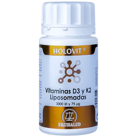 Holovit Vitaminas D3 y K2 Liposomadas 50 Cápsulas Equisalud Holovit Vitaminas D3 y K2 Liposomadas 50 Cápsulas Equisalud