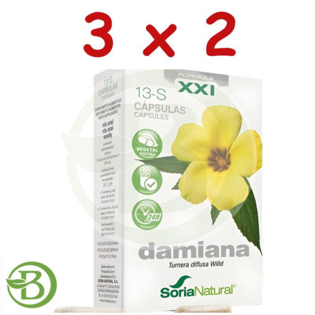 Pack 3x2 Damiana 30 Cápsulas Soria Natural Pack 3x2 Damiana 30 Cápsulas Soria Natural