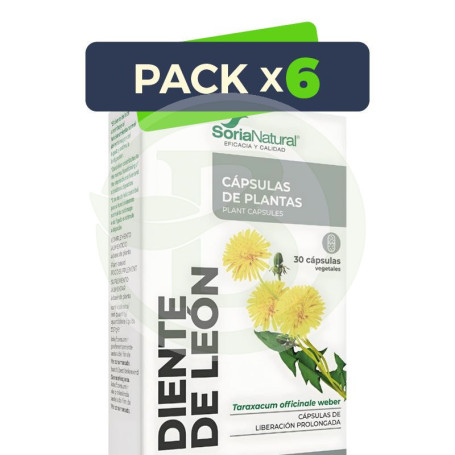 Pack 6x Diente De León 30 Cápsulas Soria Natural