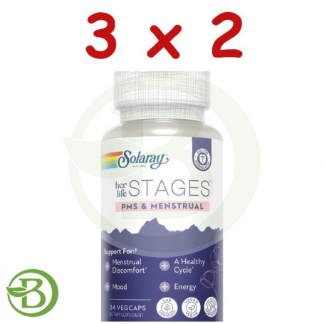 Pack 3x2 Menstrual Stages 24 Cápsulas Vegetales Solaray Pack 3x2 Menstrual Stages 24 Cápsulas Vegetales Solaray