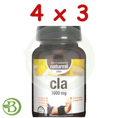 Pack 4x3 Cla Slim 1000Mg 80+40 Perlas Naturmil Pack 4x3 Cla Slim 1000Mg 80+40 Perlas Naturmil