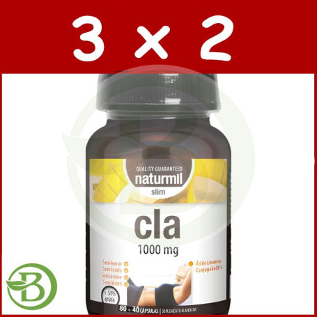 Pack 3x2 Cla Slim 1000Mg 80+40 Perlas Naturmil Pack 3x2 Cla Slim 1000Mg 80+40 Perlas Naturmil