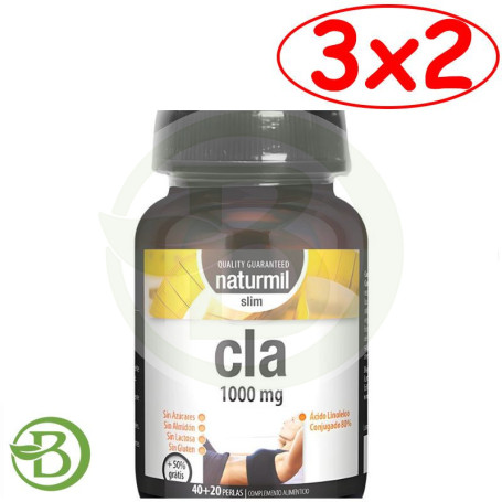 Pack 3x2 Cla Slim 1000Mg 40+20 Perlas Naturmil Pack 3x2 Cla Slim 1000Mg 40+20 Perlas Naturmil