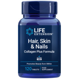 Colágeno Plus Cabello Piel y Uñas 120 Comprimidos Life Extension