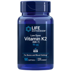 Low-Dose Vitamina K2 (Mk-7) 45Mcg 90 Perlas Life Extension