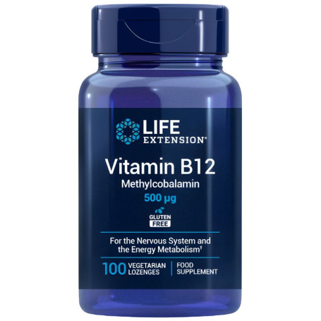 Vitamina B12 500Mcg 100 Pastillas Masticables Life Extension