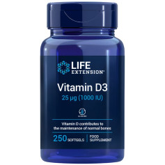 Vitamina D3 1000Ui 250 Perlas Life Extension
