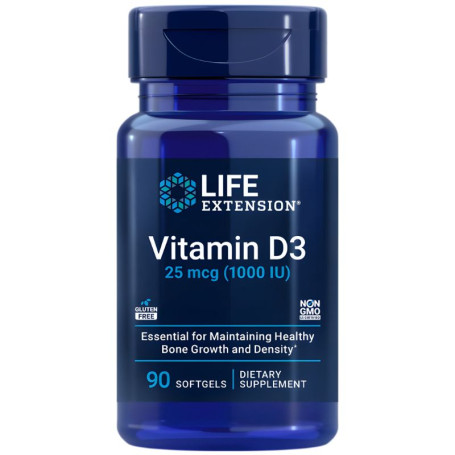 Vitamina D3 25Mcg 1000Ui 90 Perlas Life Extension