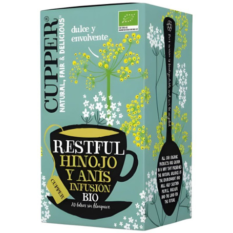 Infusion Restful Hinojo y Anis Bio 20 Bolsas Cupper