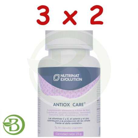 Pack 3x2 Antiox Care 30 Cápsulas Vegetales Nutrinat Evolution
