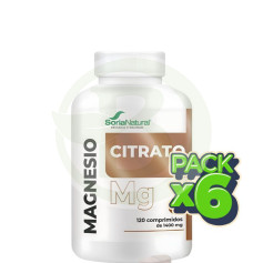 Pack 6x Citrato De Magnesio 120 Comprimidos Soria Natural