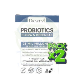 Pack 2x Probiotics Flora y Defensas 20 Cápsulas Drasanvi