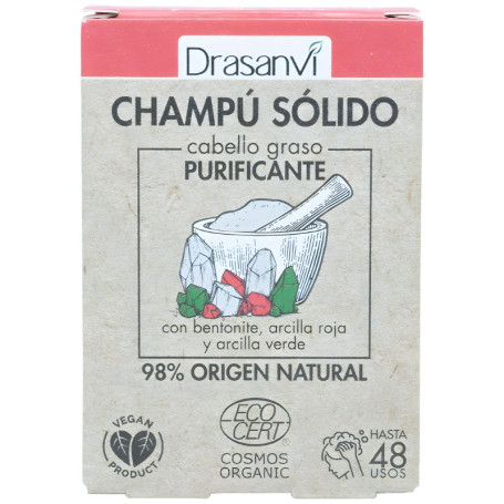 Champú Sólido Cabello Graso Cosmos Organic Bio 80G Drasanvi