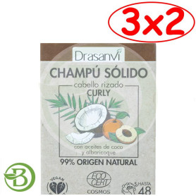 Pack 3x2 Champú Sólido Cabello Rizado Cosmos Organic Bio 80G Drasanvi