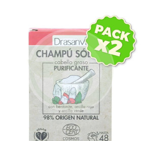 Pack 2x Champú Sólido Cabello Graso Cosmos Organic Bio 80G Drasanvi