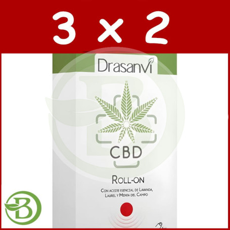 Pack 3x2 Roll-On Cbd Rojo Alivio Tensiones Cabeza 5Ml Drasanvi