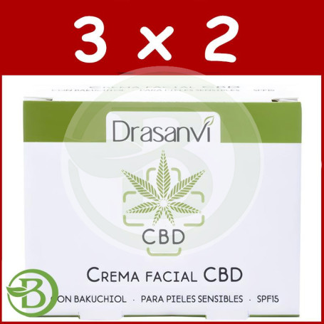 Pack 3x2 Crema Facial Cbd Spf15 50Ml Drasanvi