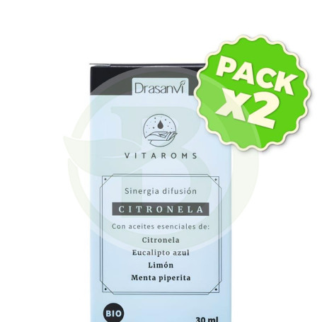Pack 2x Sinergia Difusión Citronela Bio 30Ml Vitaroms Drasanvi