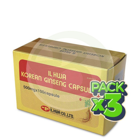 Pack 3x Ginseng 100 Cápsulas Il Hwa