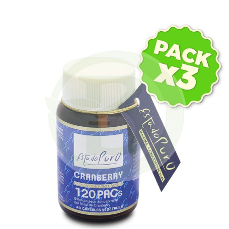 Pack 3x Cranberry 120PACS 40 Cápsulas Estado Puro
