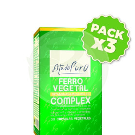 Pack 3x Ferro Vegetal Complex 30 Cápsulas Estado Puro