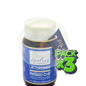 Pack 3x Lactoferrina Inmuno C+D 30 Cápsulas Estado Puro