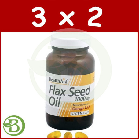Pack 3x2 Aceite de Linaza 1000Mg. Health Aid