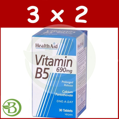 Pack 3x2 Vitamina B5 (Pantotenato Cálcico) 690Mg. Health Aid
