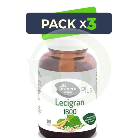 Pack 3x Lecigran 1600 (Lecitina de Soja) 90 Perlas El Granero