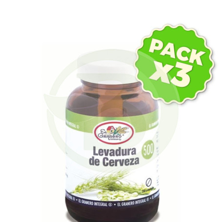Pack 3x Levadura de Cerveza 500 Comprimidos El Granero