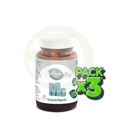 Pack 3x MG 500 (Citrato de Magnesio) 60 Comprimidos El Granero
