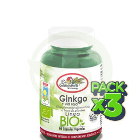 Pack 3x Ginkgo + Vid Roja BIO 90 Cápsulas El Granero