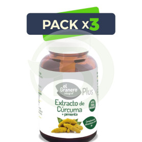Pack 3x Extracto de Cúrcuma + Pimienta 60 Cápsulas El Granero