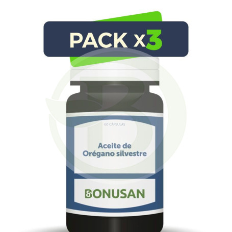 Pack 3x Aceite de Orégano Silvestre 60 Cápsulas Bonusan